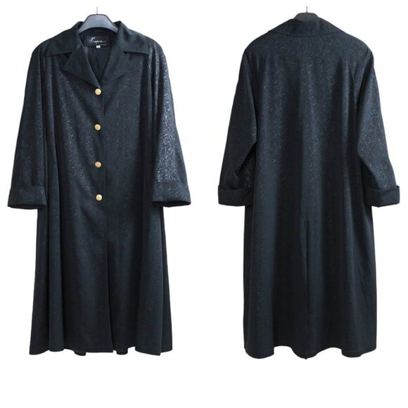 Pizazz Floral Jacquard Pattern Vintage Trent Coat - Picture 16 of 16